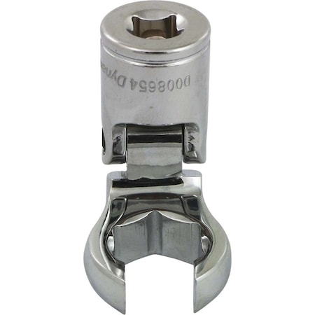 Dynamic Tools 3/8"Dr SAE 3/4" Flex Head, Crow Foot Flare Nut Socket, Chrome D008654